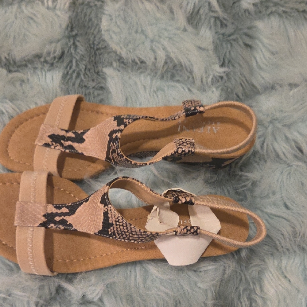 Alfani Snakeskin Tan and Black Sandals